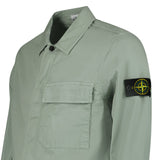 Stone Island Stretch Organic Cotton Twill Overshirt in Sage Green