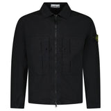 Stone Island Mercerised Organic Cotton Ripstop Overshirt in Black