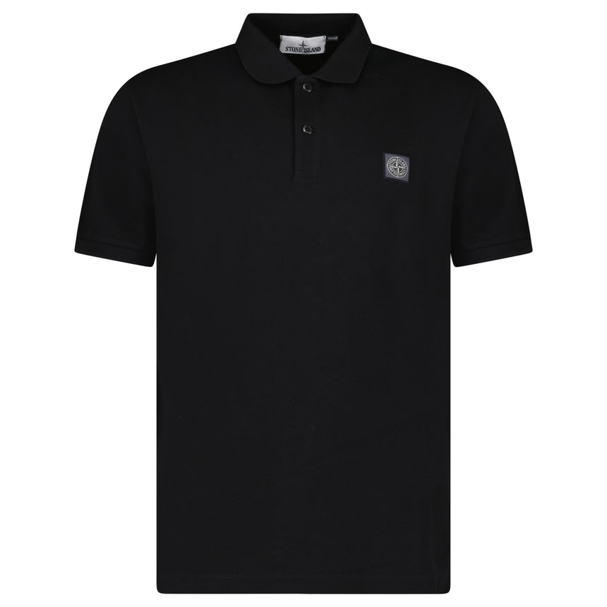 Stone Island Compass Badge Polo T-Shirt Regular Fit Black