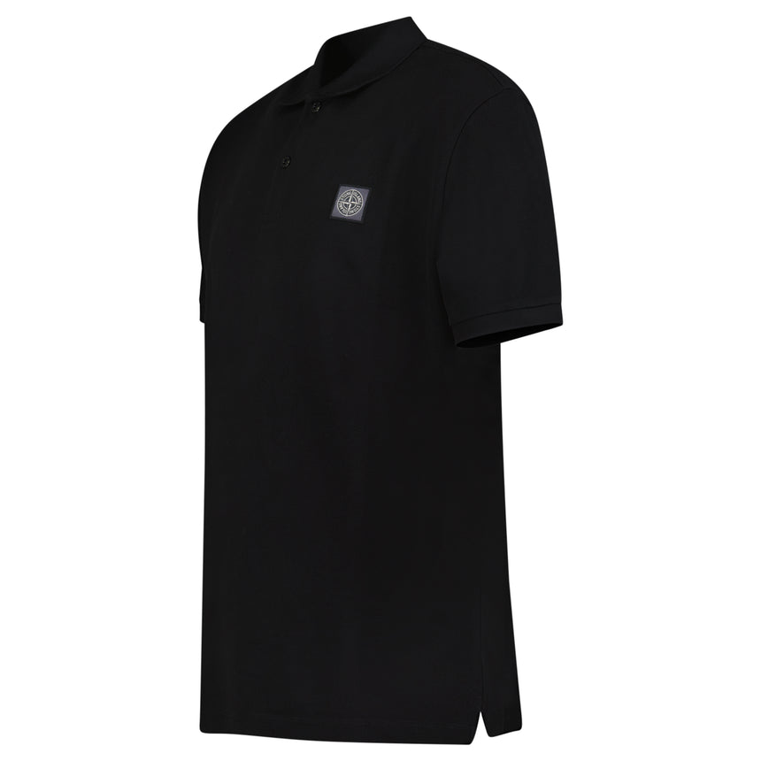 Stone Island Compass Badge Polo T-Shirt Regular Fit Black