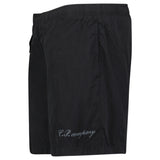 CP Company Eco-Chrome R Logo Embroidery Swim Shorts in Black