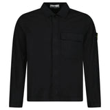 Stone Island Stretch Organic Cotton Twill Overshirt in Black