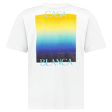 Casablanca Gradient Square Logo Short Sleeve T‑Shirt in White