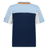 Casablanca Oversized Colour Block Polo Shirt in Pale Blue, White and Navy