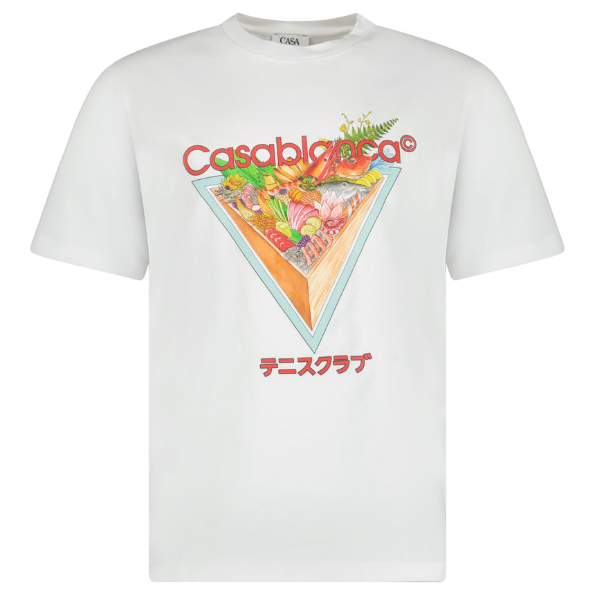 Casablanca Tennis Club Icon Short Sleeve T‑Shirt in White
