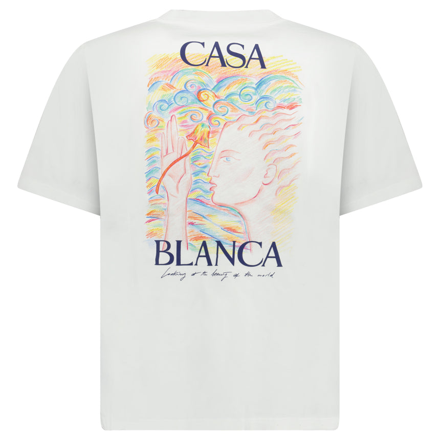 Casablanca Mushroom Goddess Printed T-Shirt in White