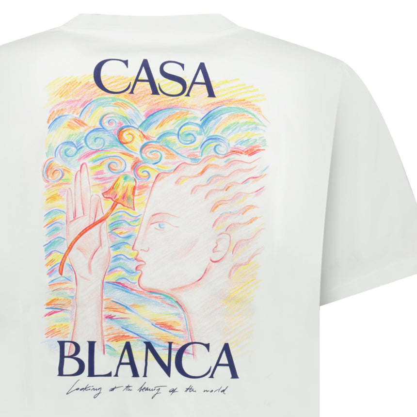 Casablanca Mushroom Goddess Printed T-Shirt in White
