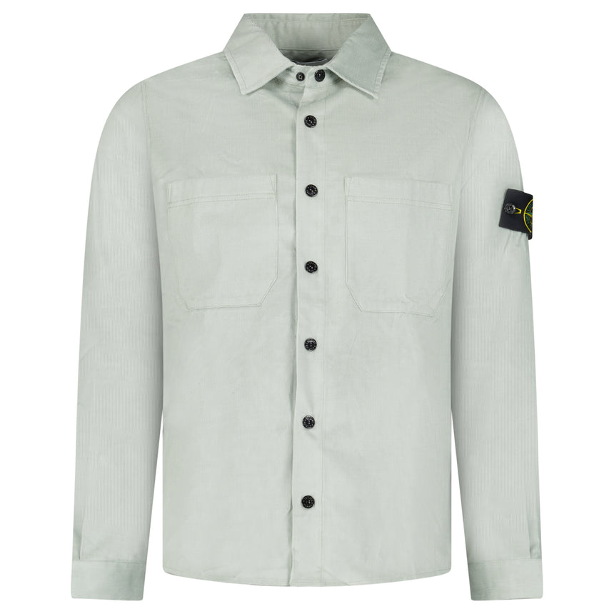 Stone Island Cotton Micro-Corduroy Overshirt in Sage Green