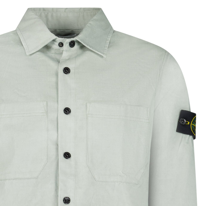 Stone Island Cotton Micro-Corduroy Overshirt in Sage Green