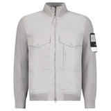 Stone Island All-Weather Cotton Canvas Ghost Stand Collar Jacket in Dust Grey
