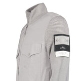 Stone Island All-Weather Cotton Canvas Ghost Stand Collar Jacket in Dust Grey