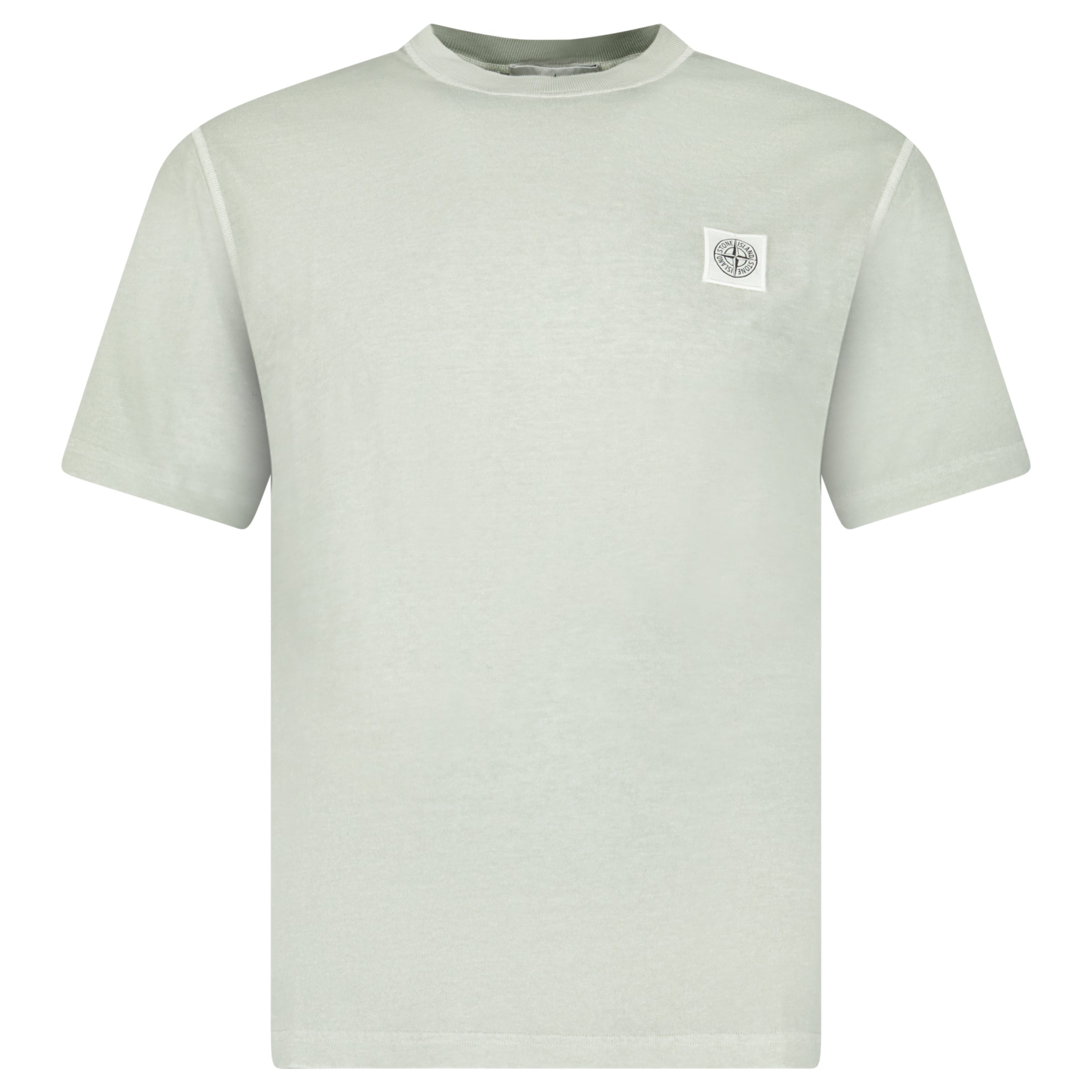 Color variation of Stone Island Organic Cotton Jersey 'FISSATO' Effect T-Shirt in Sage Green