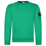 Stone Island Organic Cotton Fleece Crewneck Sweatshirt in Malachite Green