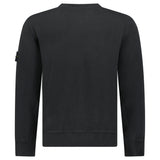 Stone Island Organic Cotton Waffle Fleece Crewneck Sweatshirt in Black
