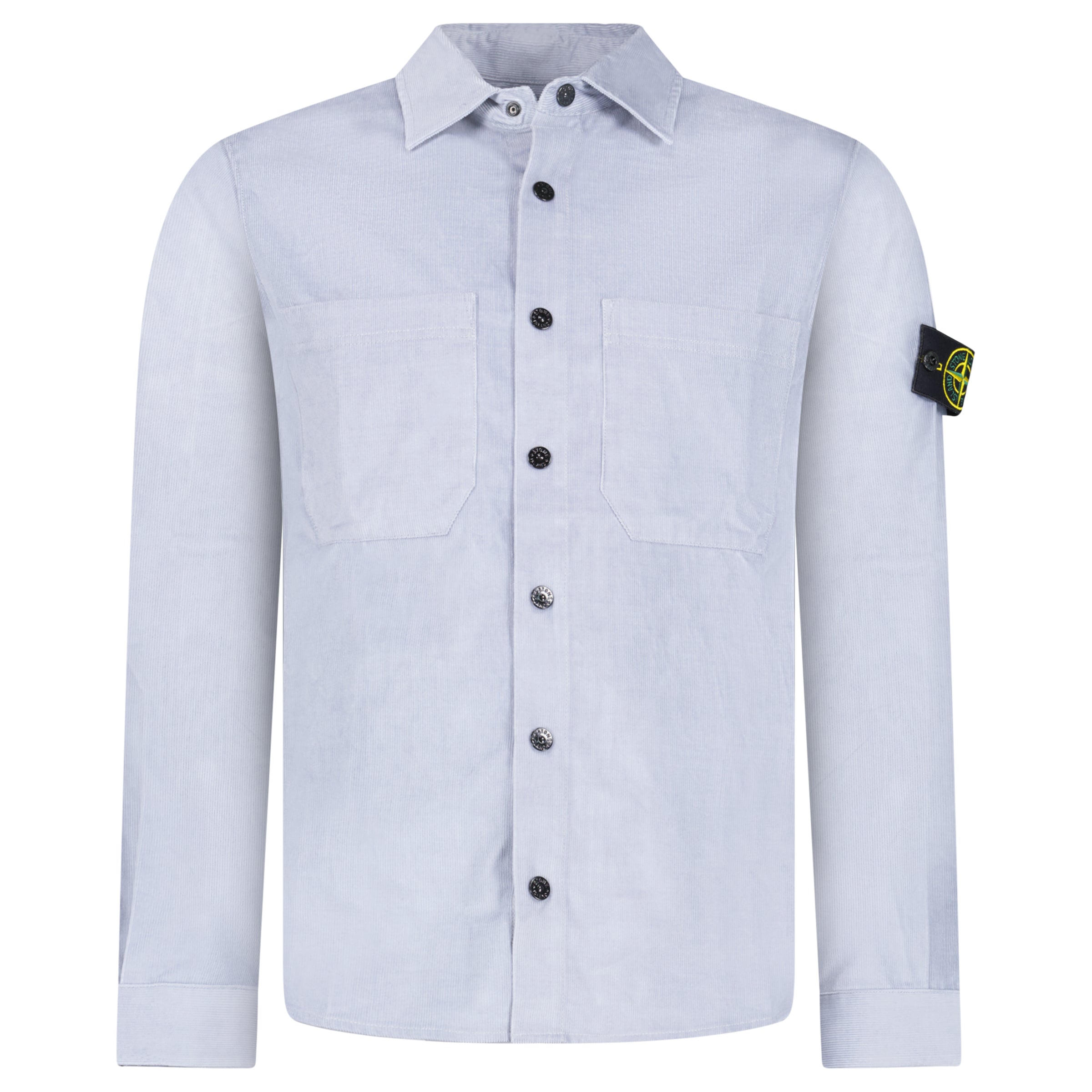Color variation of Stone Island Cotton Micro-Corduroy Overshirt in Avio Blue