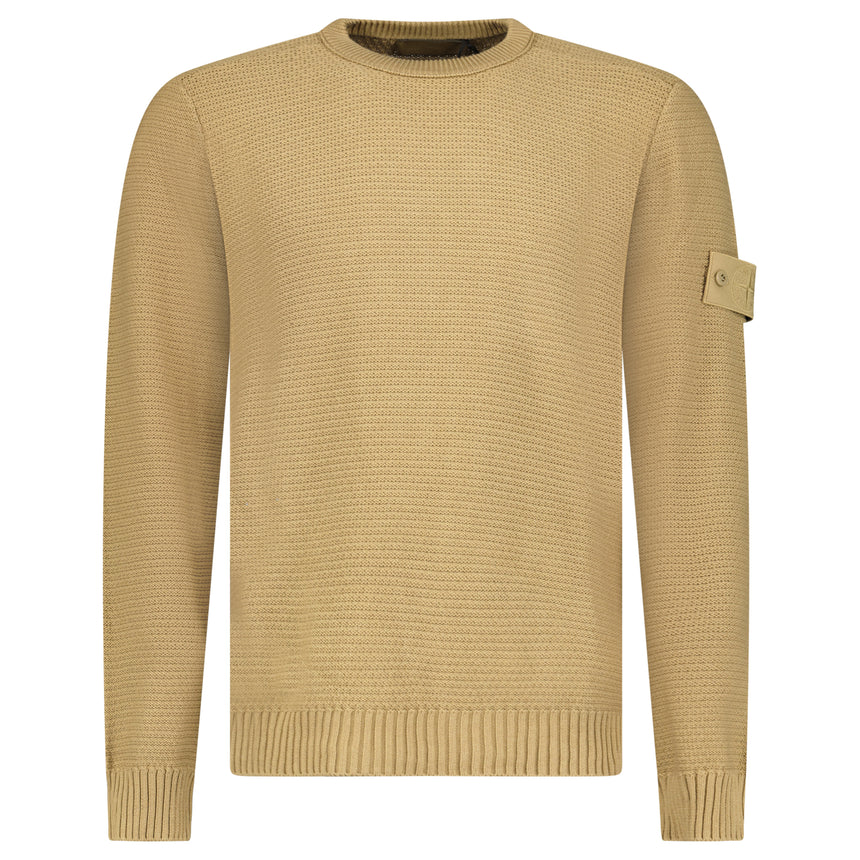Stone Island Ghost Cotton Cashmere Crewneck Jumper in Dark Beige