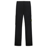 Stone Island Stretch Cotton Tela 'Paracadute' Loose Fit Cargo Trousers in Black