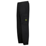 Stone Island Stretch Cotton Tela 'Paracadute' Loose Fit Cargo Trousers in Black