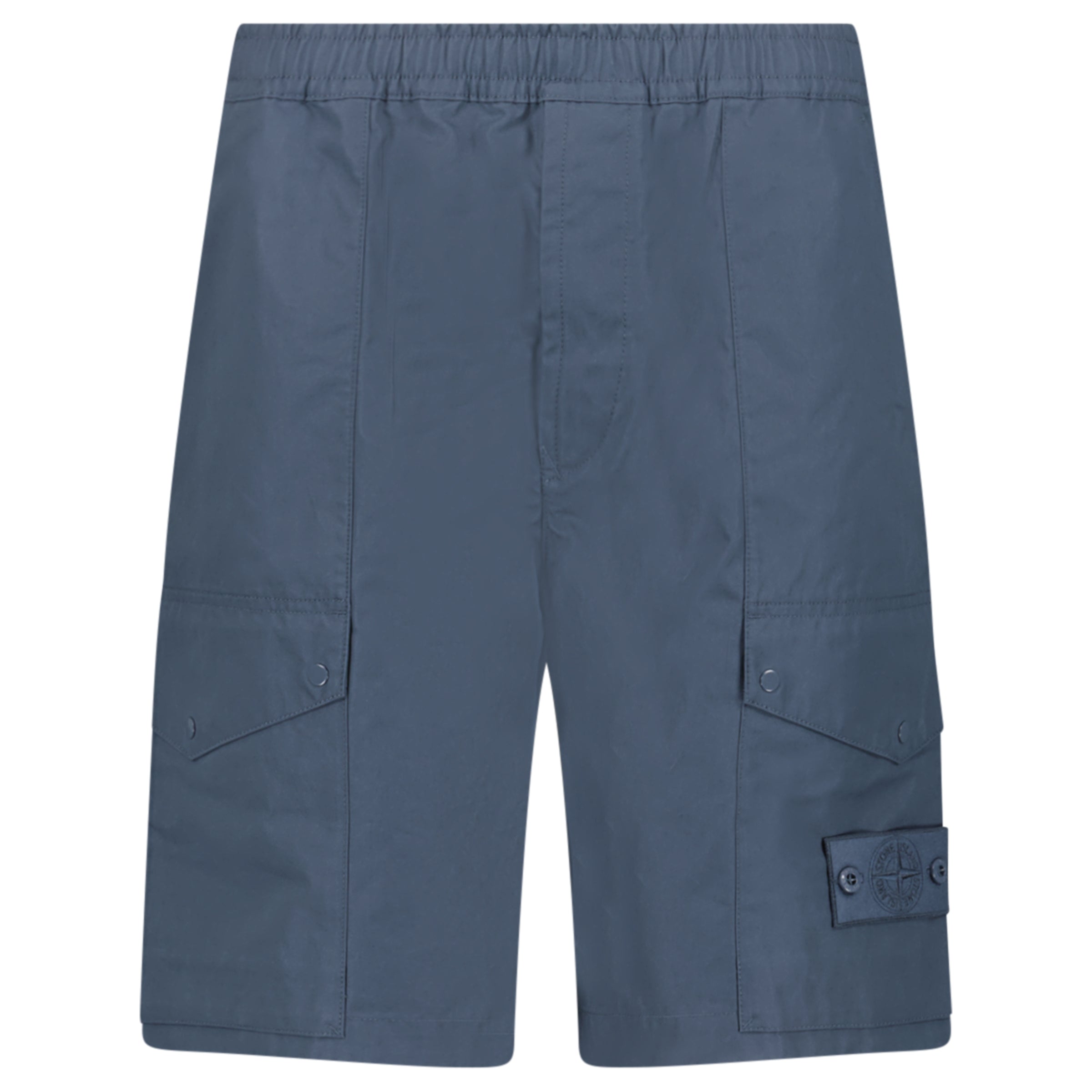Color variation of Stone Island All-Weather Cotton Canvas Ghost Cargo Shorts in Slate Blue