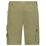 Stone Island Brushed Organic Cotton Canvas ‘OLD’ Effect Cargo Shorts in Military Green