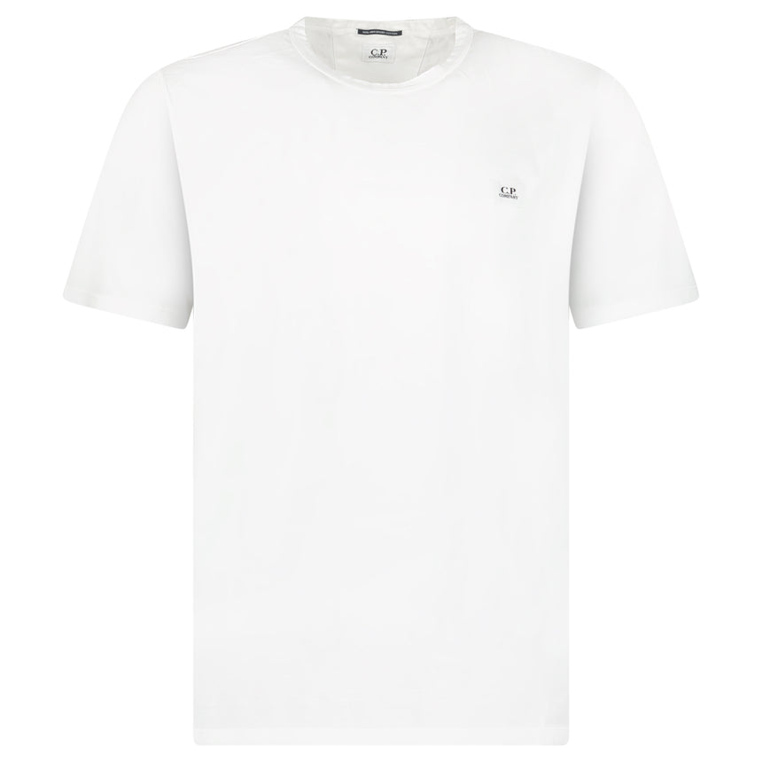 CP Company Mercerized Jersey 70/2 Gasato Patch T-Shirt in White
