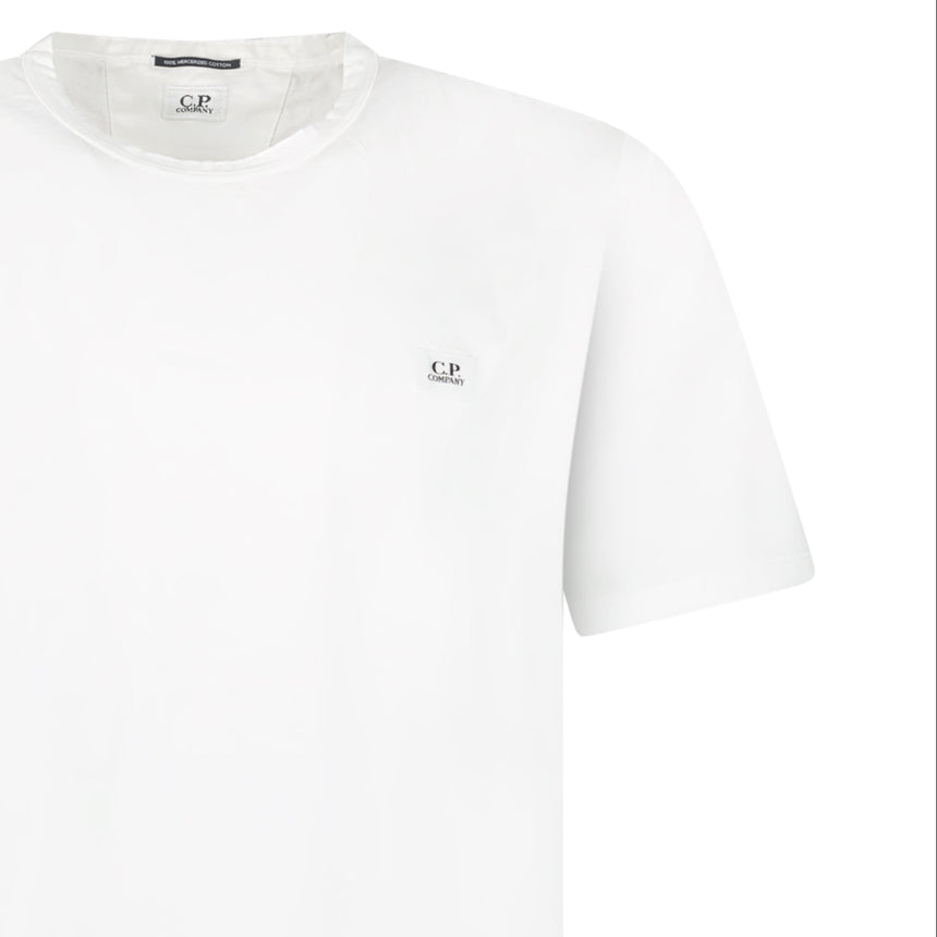CP Company Mercerized Jersey 70/2 Gasato Patch T-Shirt in White