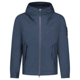 Stone Island All-Weather Cotton Canvas S.I. Ghost Hooded Jacket in Navy