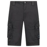 CP Company Stretch Sateen Cargo Lens Shorts in Black