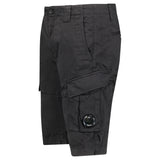 CP Company Stretch Sateen Cargo Lens Shorts in Black