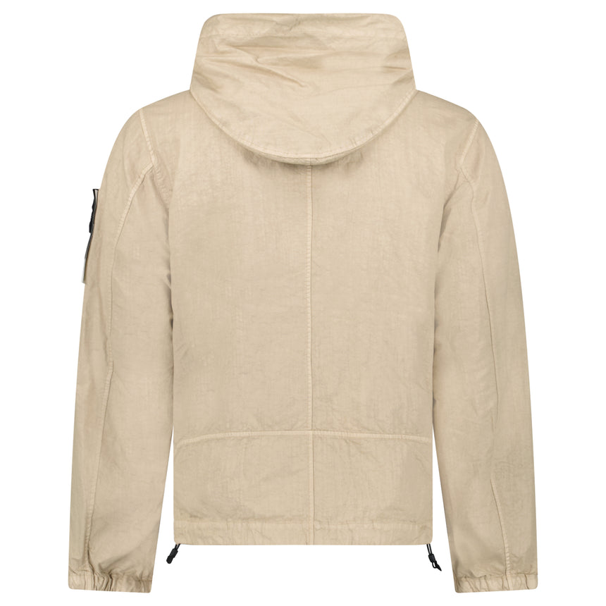 Stone Island Organic-Look Nylon Panama-TC Hooded Jacket in Desert Beige