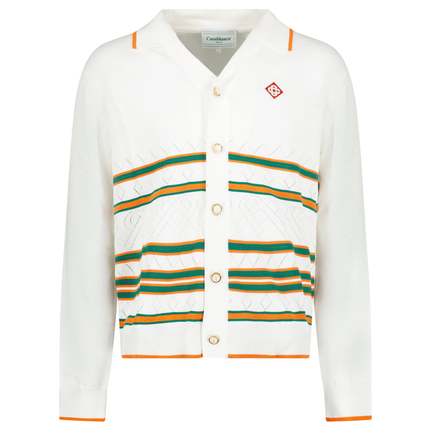 Casablanca Heart Pointelle Shirt Off White