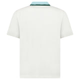 Casablanca Mint Stripe Knit Collar Classic Polo in Ivory