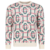 Casablanca Monogram Mohair Jumper in Green and Pink