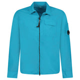 CP Company Lens Zip-Up Overshirt in Ink Blue