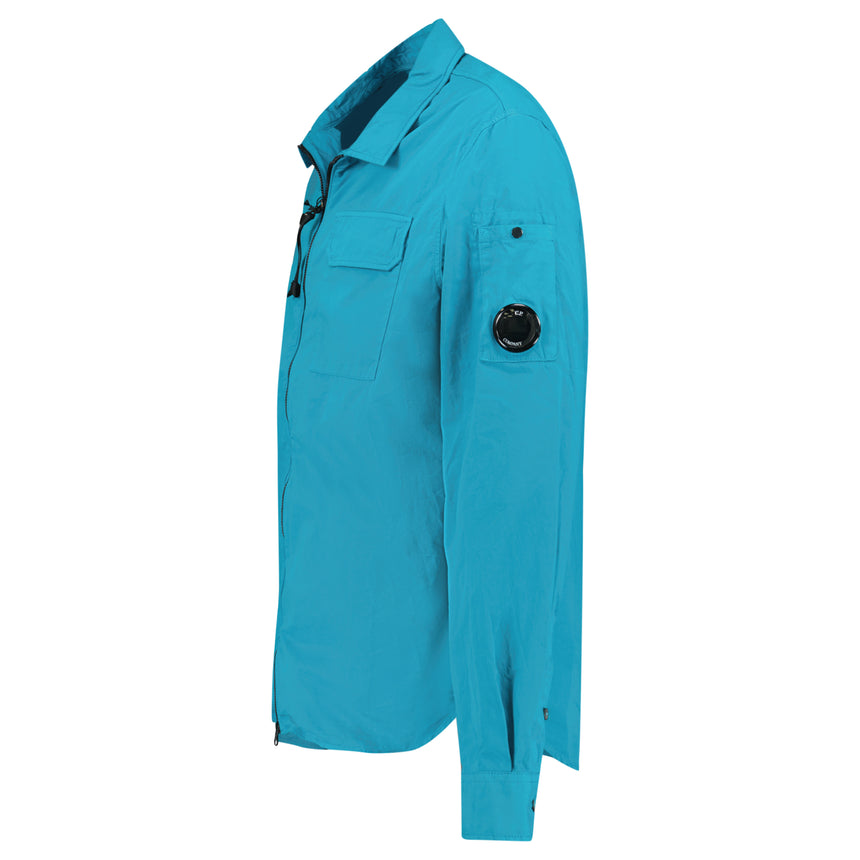 CP Company Lens Zip-Up Overshirt in Ink Blue