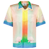 Casablanca Printed 'Lucid Dreams' Short-Sleeve Silk Shirt in Multicolour