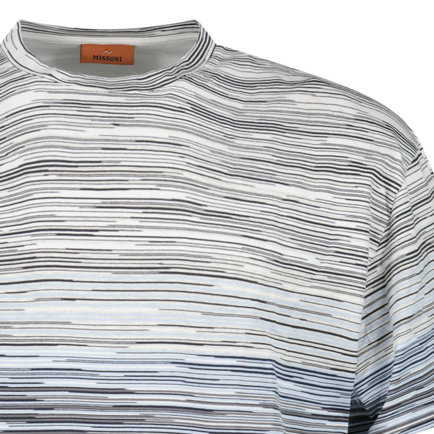 Missoni Space-Dyed Slub Cotton T-Shirt in Light Blue