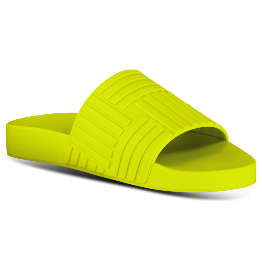 Bottega Veneta Carpet Embossed Rubber Slides Kiwi