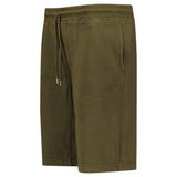 CP Company Cotton Diagonal Fleece Logo Bermudas in Ivy Green