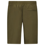 CP Company Cotton Diagonal Fleece Logo Bermudas in Ivy Green