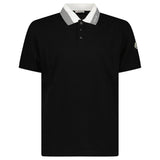 Moncler Logo Collar Polo Shirt in Black