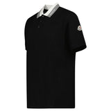 Moncler Logo Collar Polo Shirt in Black