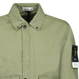 Stone Island Waxed Pigment Cotton Tela Jacket in Military Green