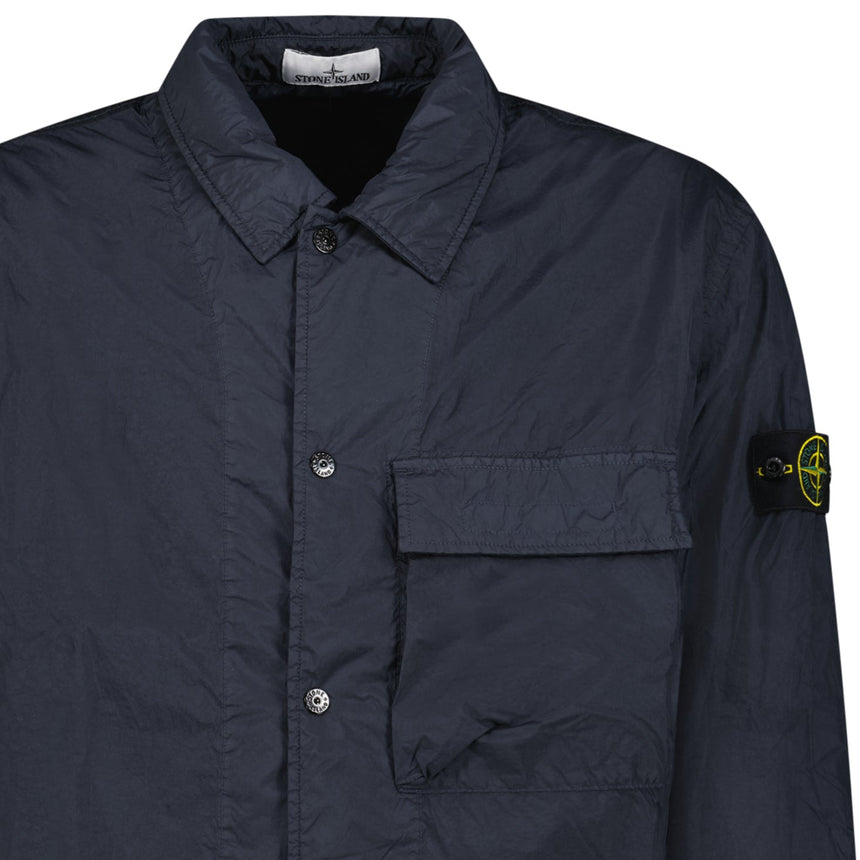 Stone Island Crinkle Reps NY Padded Overshirt in Navy