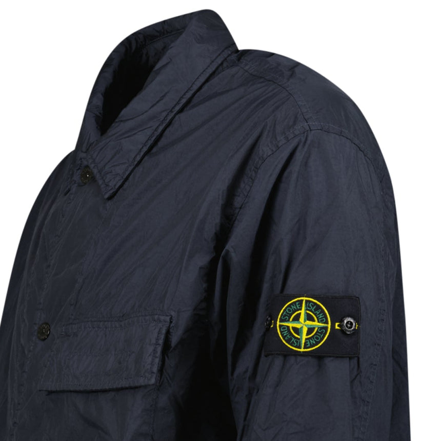 Stone Island Crinkle Reps NY Padded Overshirt in Navy