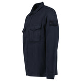 Stone Island Heavy Organic Cotton Fleece S.I. Ghost Collared Sweatshirt in Navy