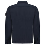 Stone Island Heavy Organic Cotton Fleece S.I. Ghost Collared Sweatshirt in Navy