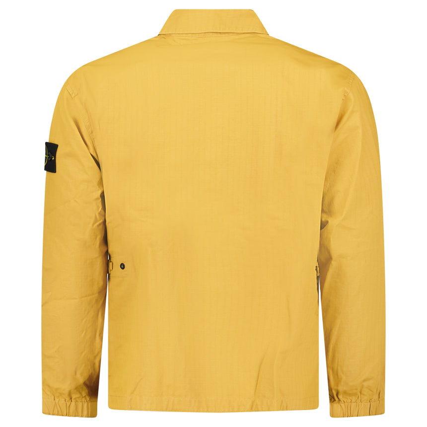 Stone Island Double-Coated Cotton Ripstop Overshirt in Mustard