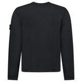 Stone Island Mesh Stitch Organic Cotton Fleece Crewneck Sweatshirt in Black