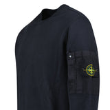 Stone Island Cotton Fleece Pocket Crewneck Sweatshirt in Navy